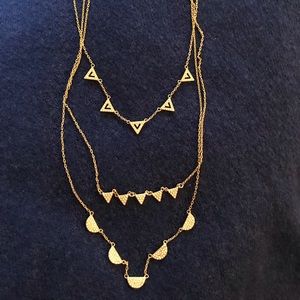 Stella and Dot Pave Chevron Necklace-gold